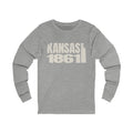Kansas Vintage Letters Map Long Sleeve Tee