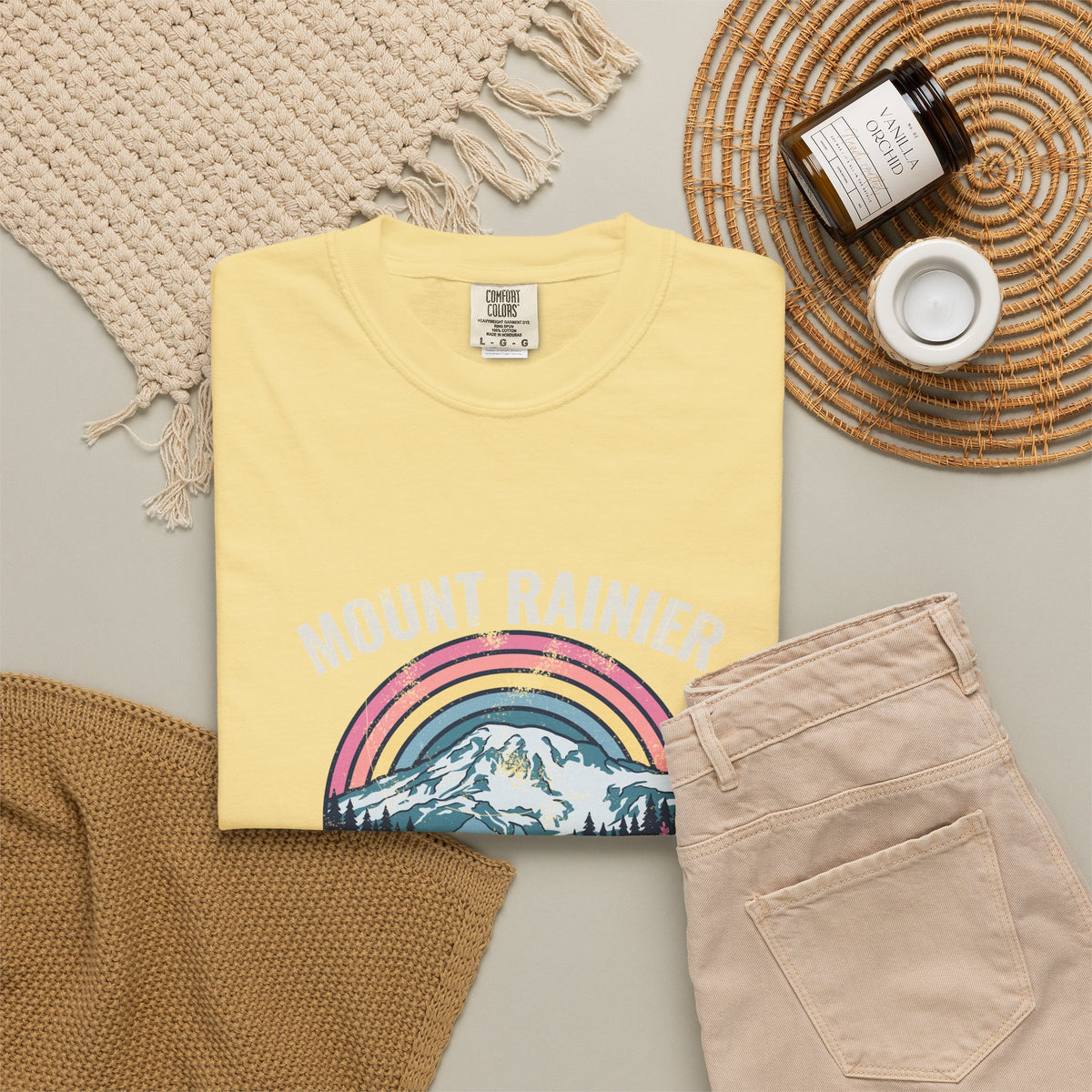 Mount Rainier National Park Wildflower Sunset T-Shirt
