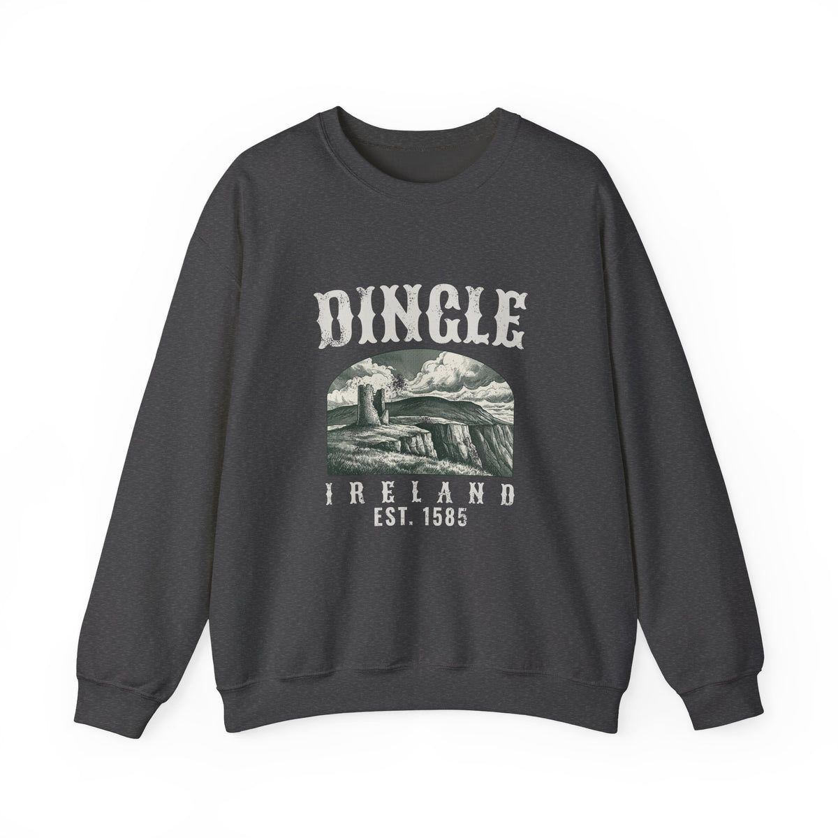 Dingle Ireland Est 1585 Vintage Mountain Landscape Crewneck Sweatshirt