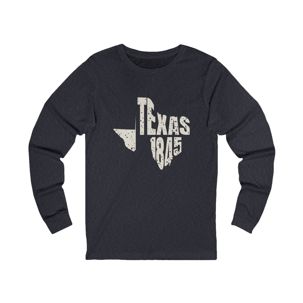 Texas Vintage Letters Map Long Sleeve Tee