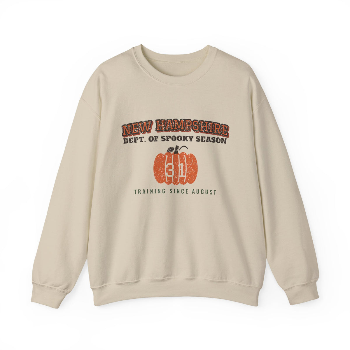 New Hampshire Dept. of Spooky Season Varsity Crewneck Sweatshirt