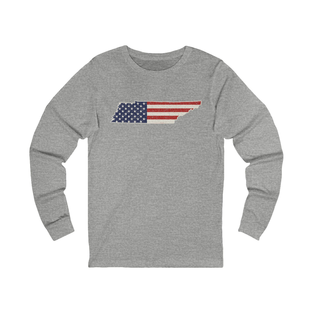 Tennessee American Flag Map Long Sleeve Tee