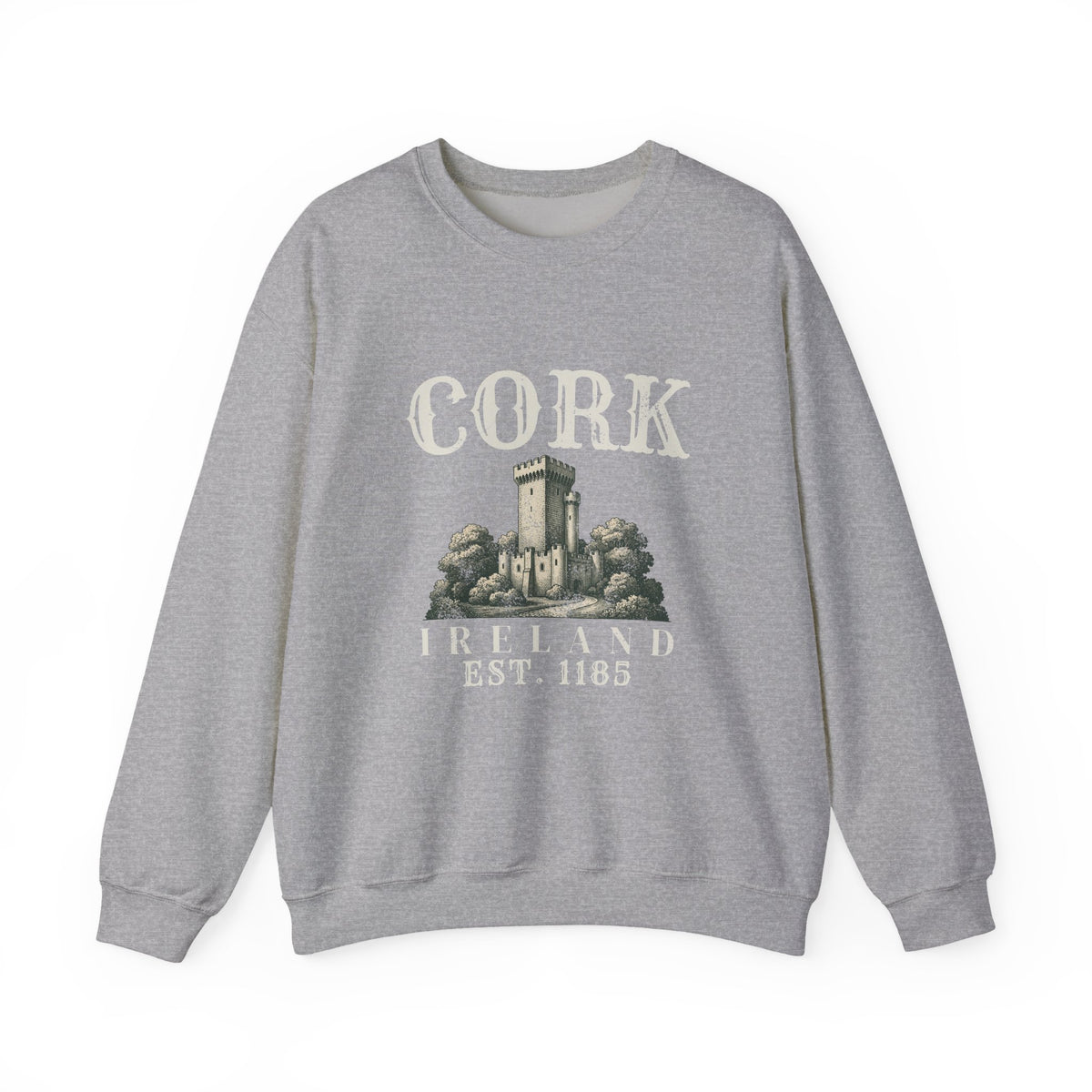 Cork Ireland Est 1185 Castle Sketch Crewneck Sweatshirt