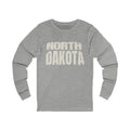 North Dakota Vintage Letters Map Long Sleeve Tee