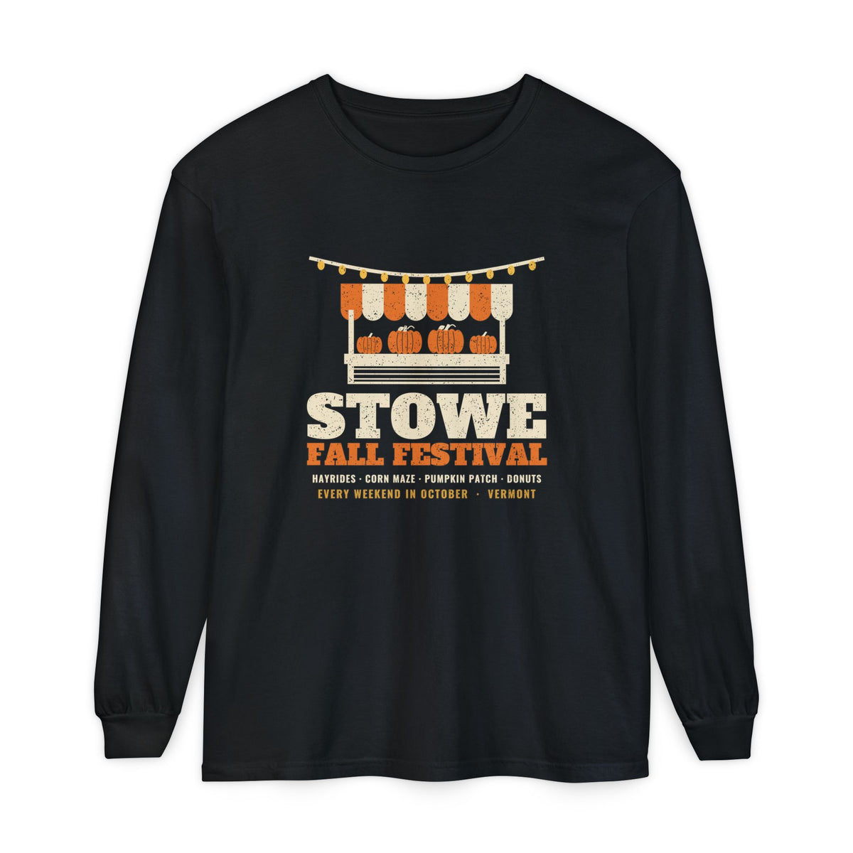 Stowe Vermont Fall Festival Farm Stand Long Sleeve Tee