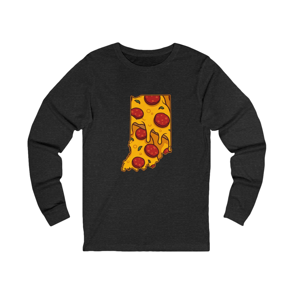 Indiana Pizza Map Long Sleeve Tee