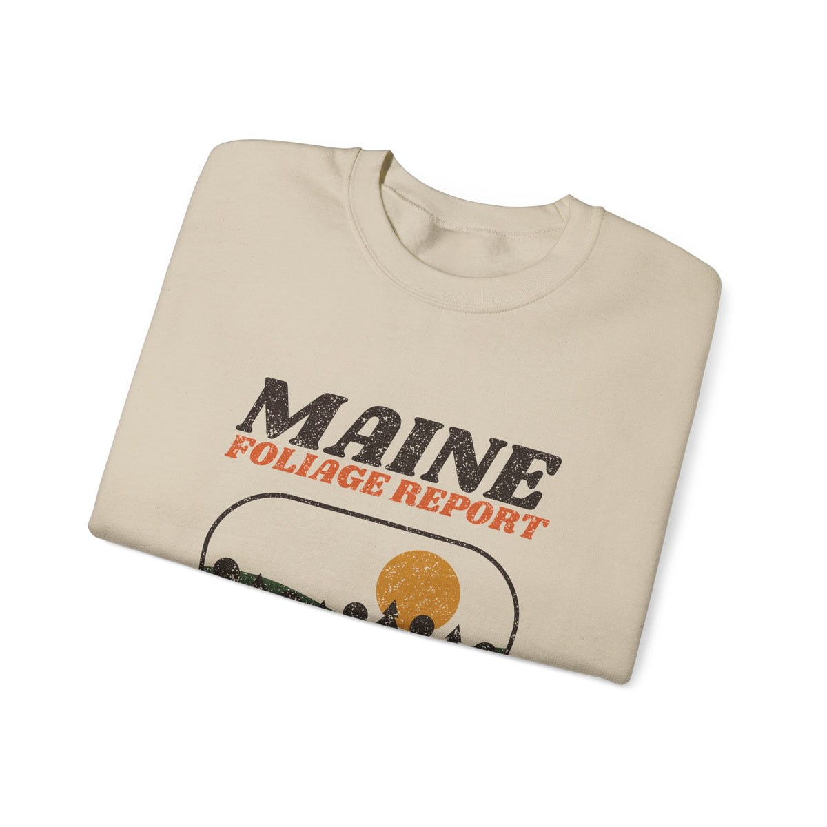 Maine Foliage Report Retro Landscape Crewneck Sweatshirt