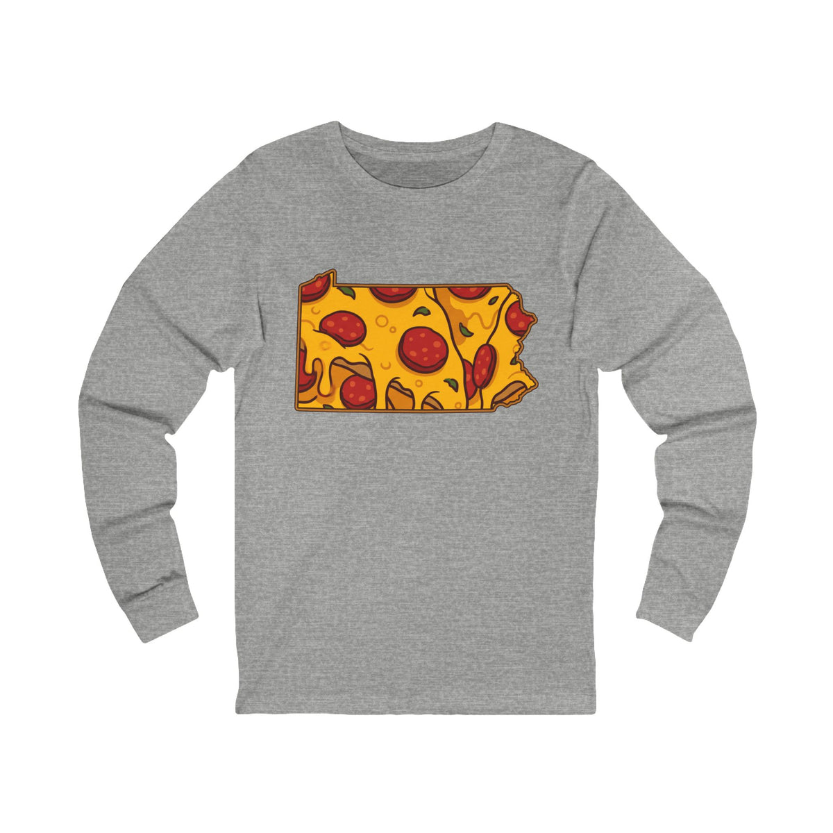 Pennsylvania Pizza Map Long Sleeve Tee