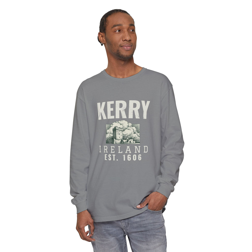 Kerry Ireland Est 1606 Castle Tower Sketch Long Sleeve Tee