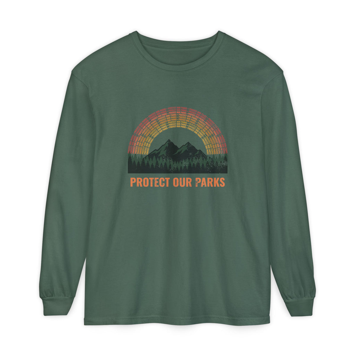 Protect Our Parks Retro Sunset Mountains Long Sleeve Tee