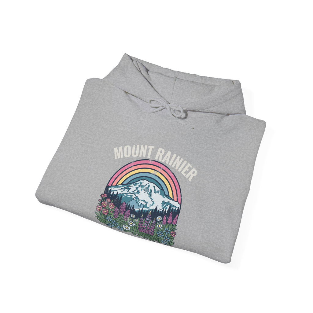 Mount Rainier National Park Wildflower Sunset Hoodie