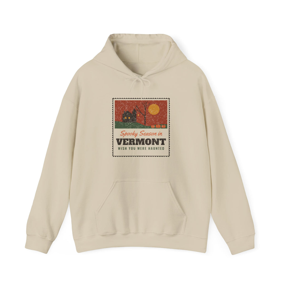 Spooky Season in Vermont Haunted Postcard Hoodie