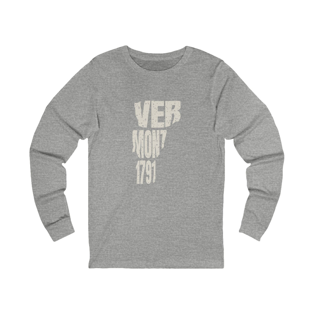 Vermont Vintage Letters Map Long Sleeve Tee