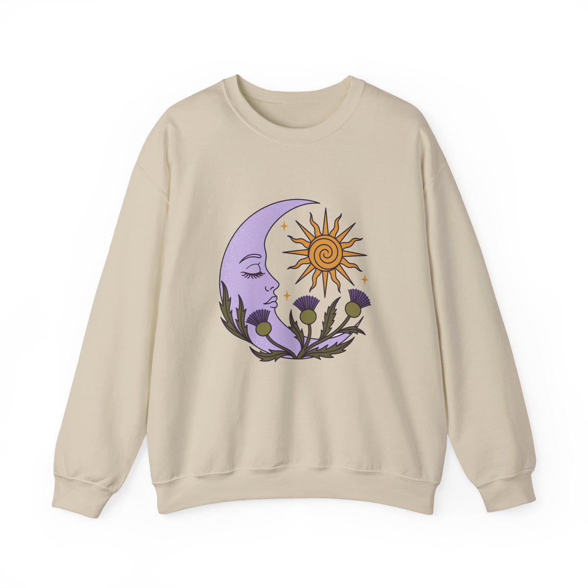 Thistle Moon Celestial Sun and Stars Crewneck Sweatshirt
