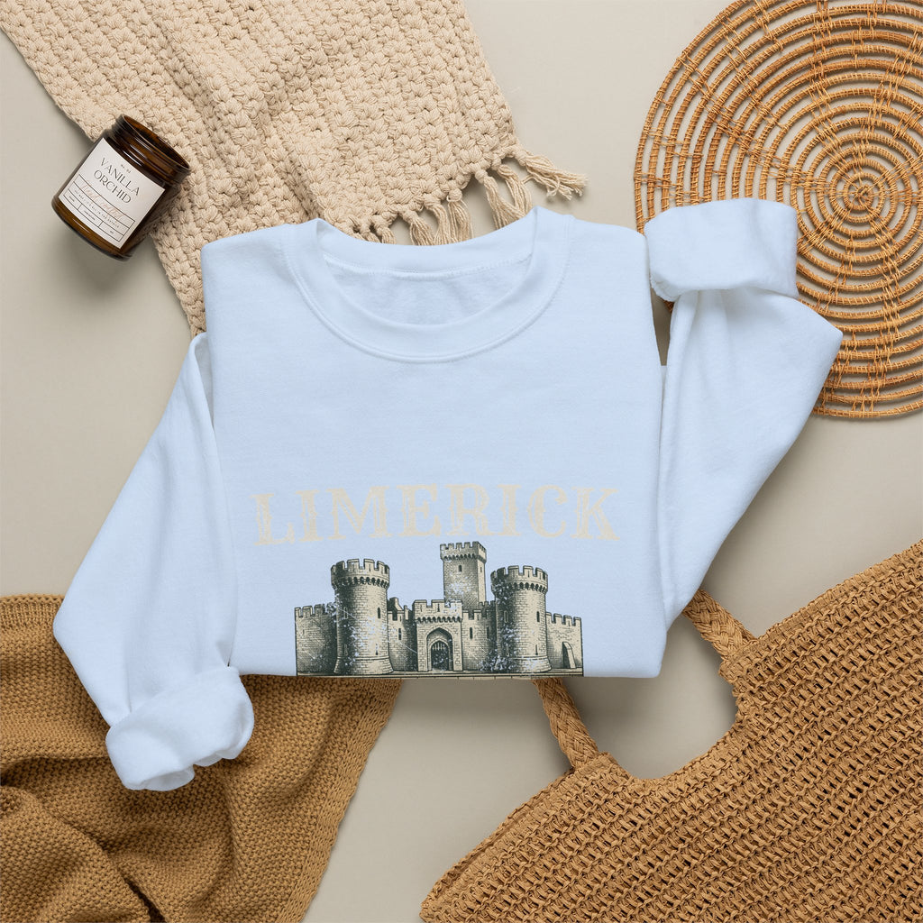 Limerick Ireland Est 812 Vintage Castle Crewneck Sweatshirt