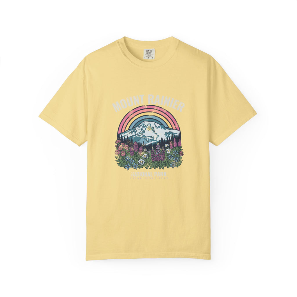 Mount Rainier National Park Wildflower Sunset T-Shirt