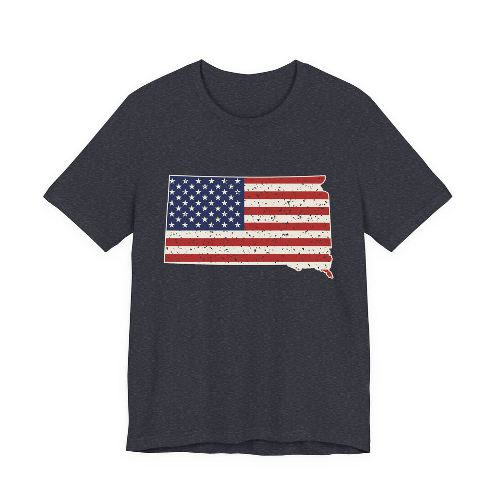South Dakota American Flag Map T-Shirt