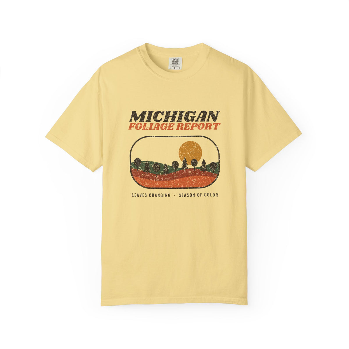 Michigan Foliage Report Retro Landscape T-Shirt