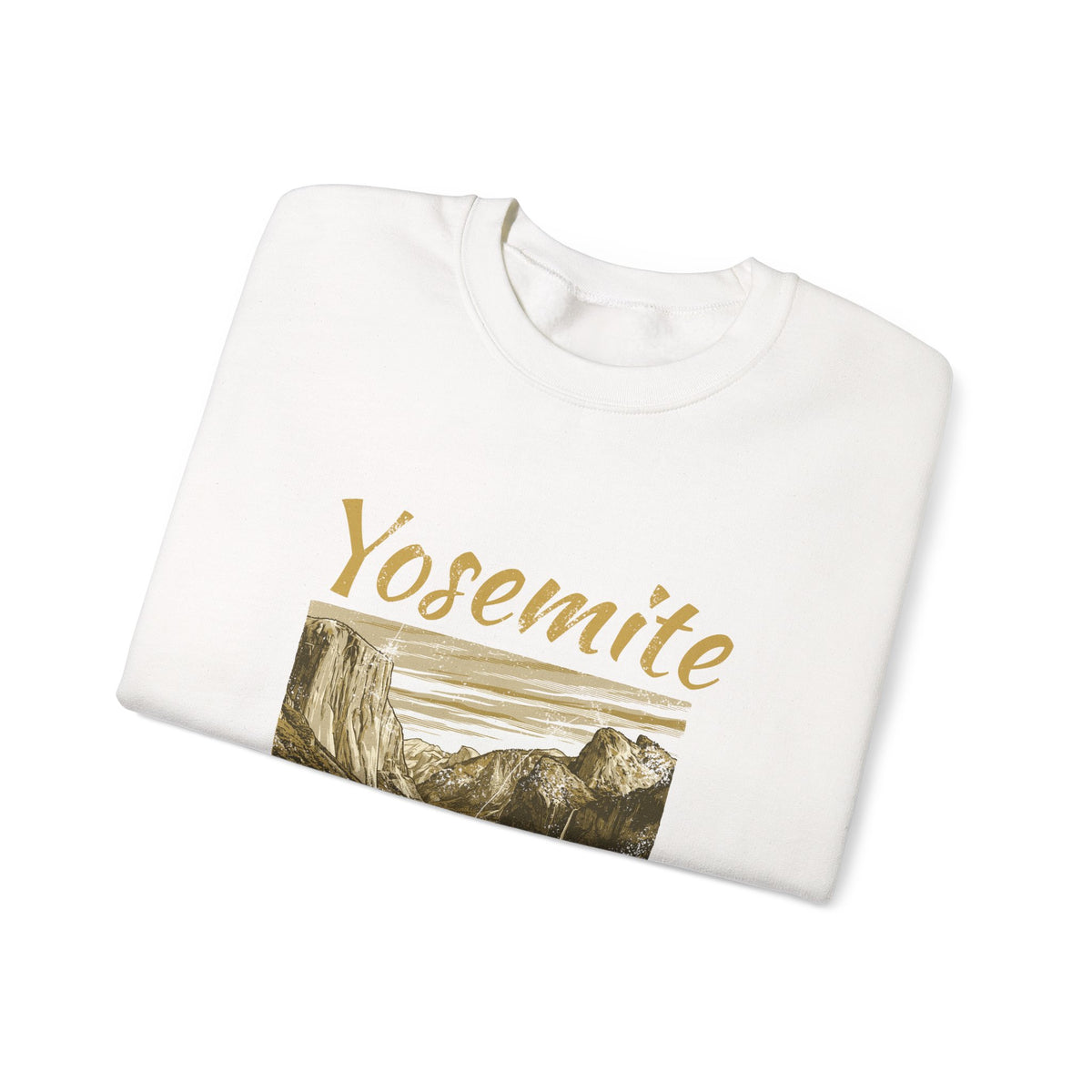 Yosemite Valley Est 1890 Granite Cliffs Engraving Crewneck Sweatshirt