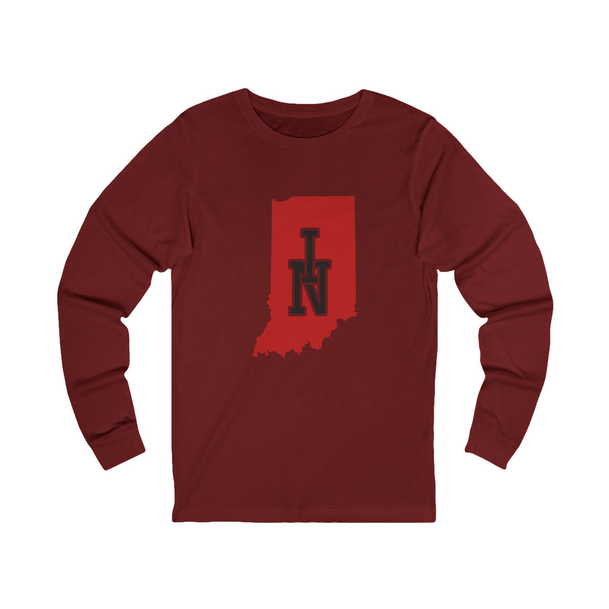Indiana Varsity Monogram Map Long Sleeve Tee