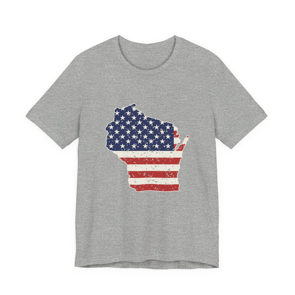 Wisconsin American Flag Map T-Shirt