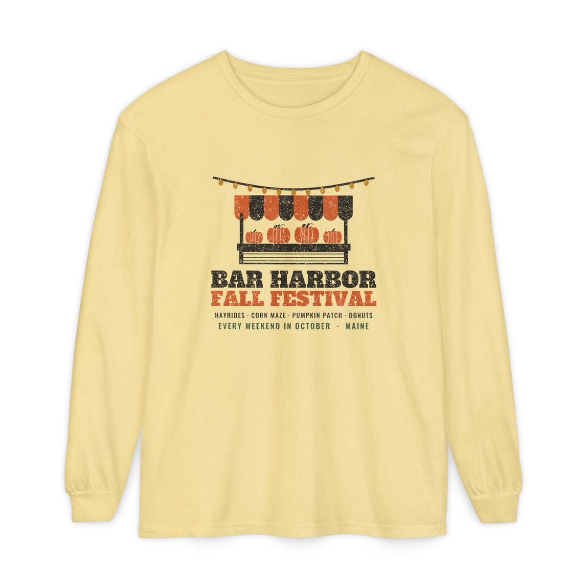 Bar Harbor Maine Fall Festival Farm Stand Long Sleeve Tee