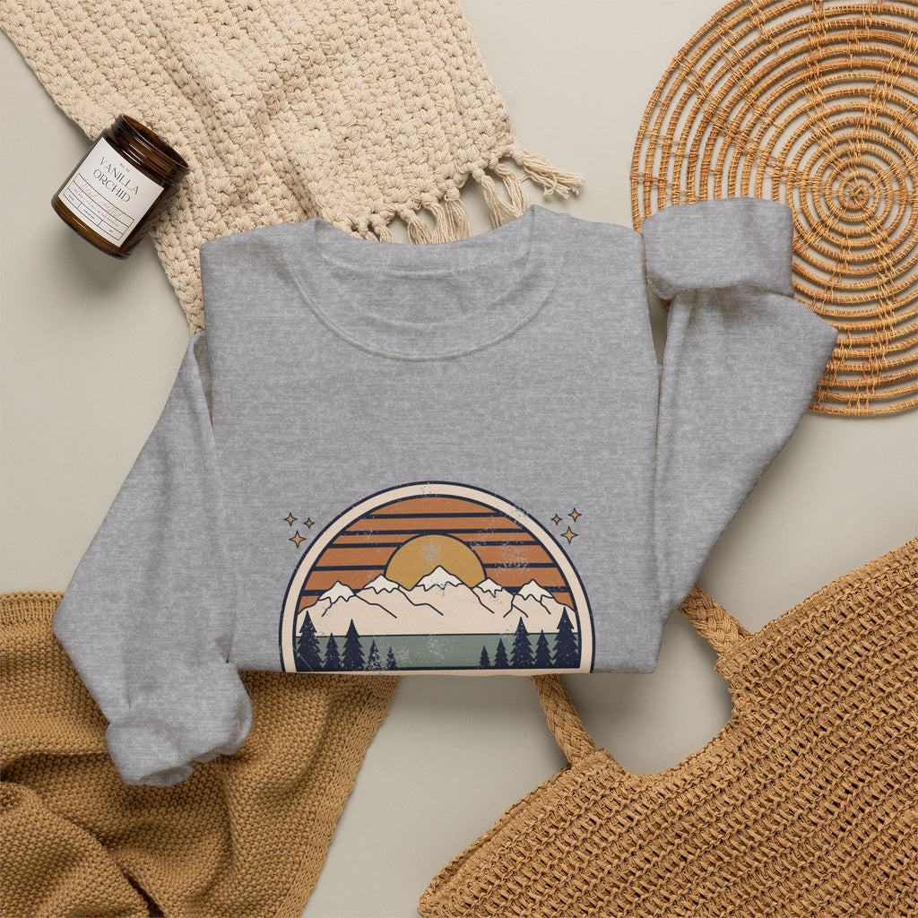 Just a Girl Who Loves National Parks Retro Sunset Crewneck Sweatshirt
