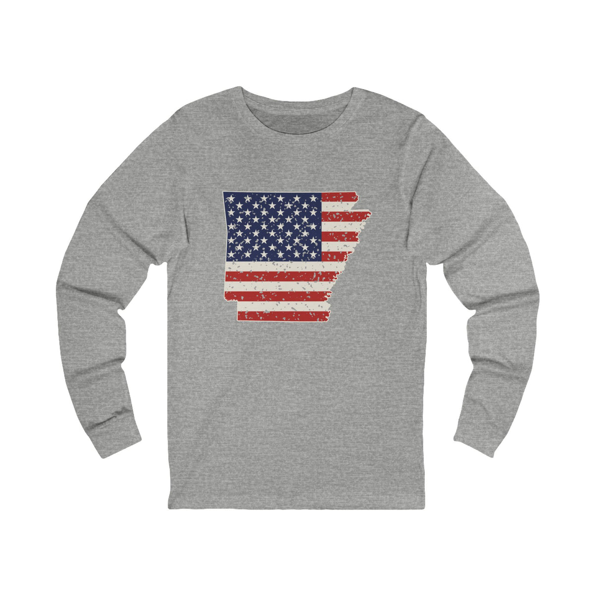 Arkansas American Flag Map Long Sleeve Tee