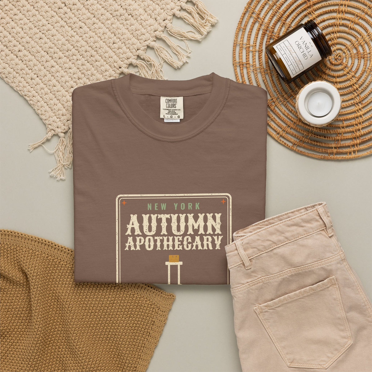 New York Autumn Apothecary Label T-Shirt