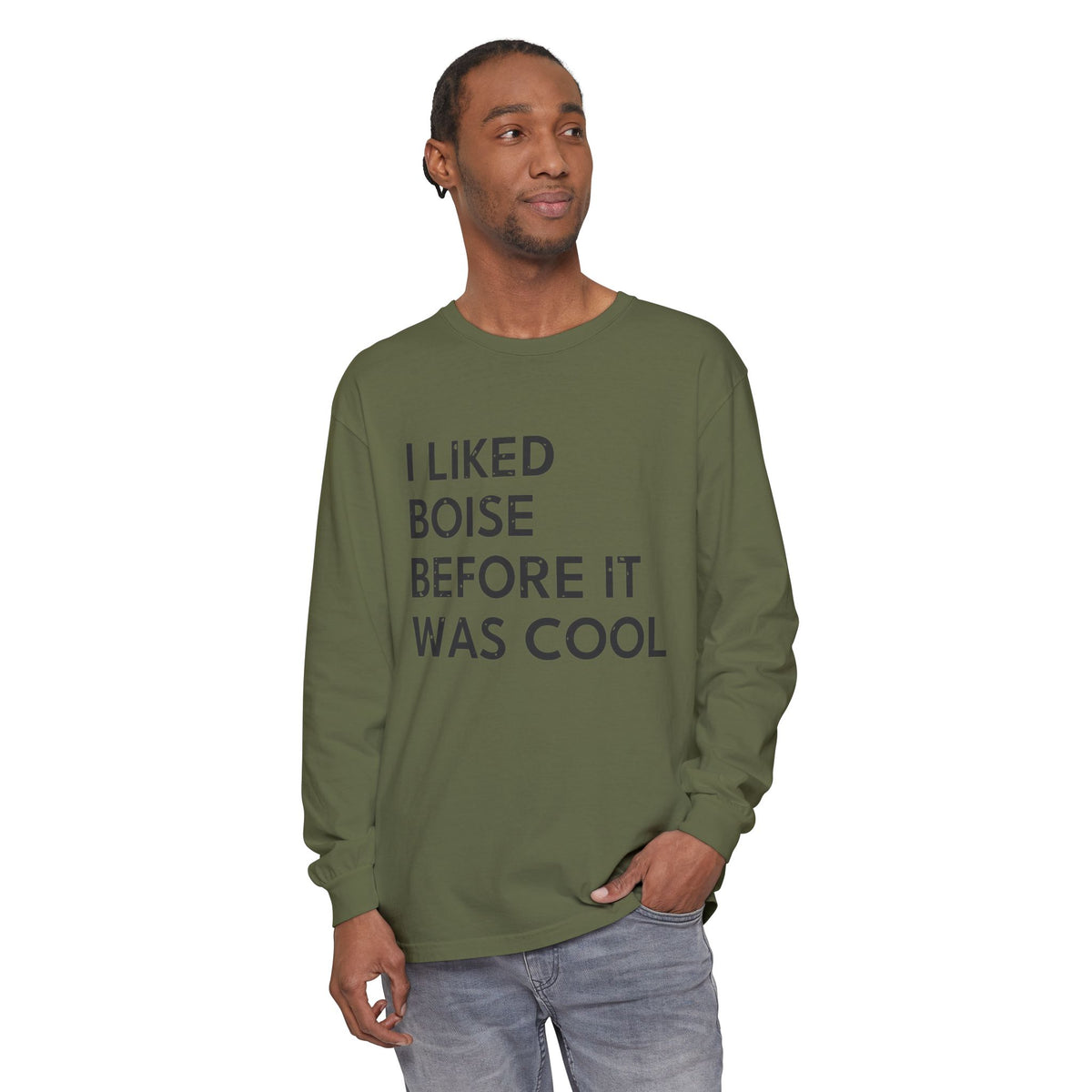 I Liked Boise Before It Was Cool Retro Hometown Long Sleeve Tee
