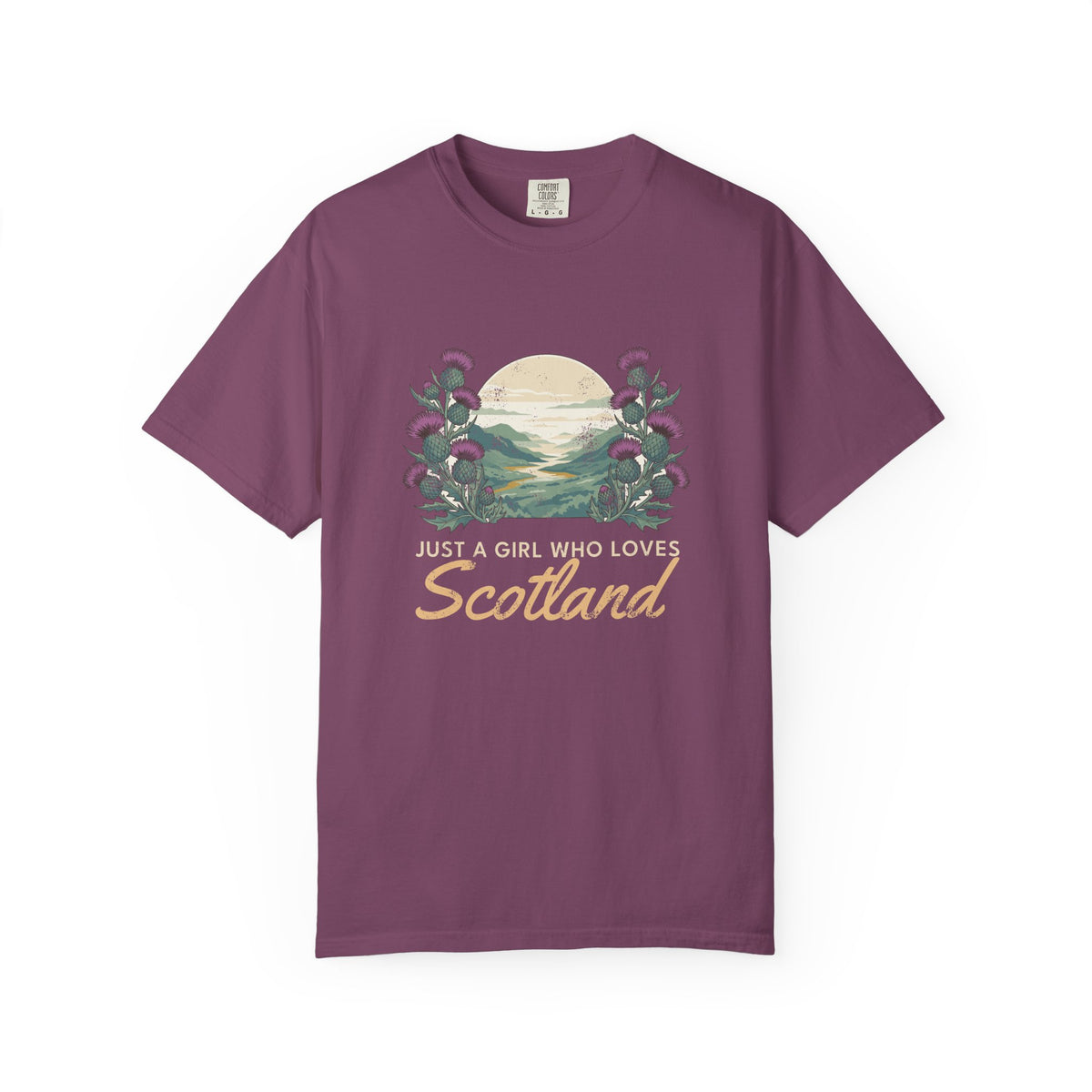 Just a Girl Who Loves Scotland Thistles Highland Glen T-Shirt