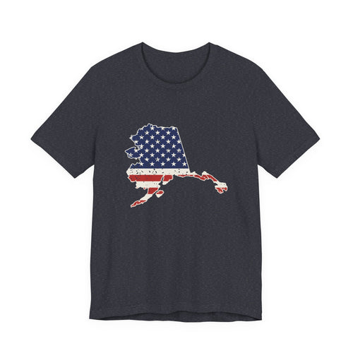 Alaska American Flag Map T-Shirt