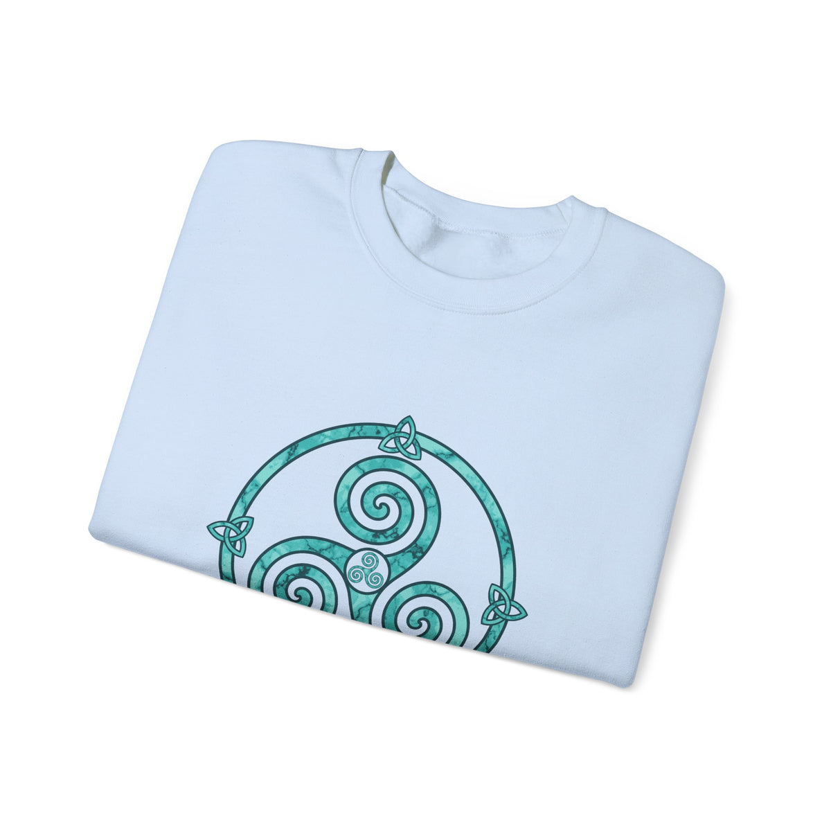 Celtic Triskele Spiral Trinity Knot Turquoise Crewneck Sweatshirt