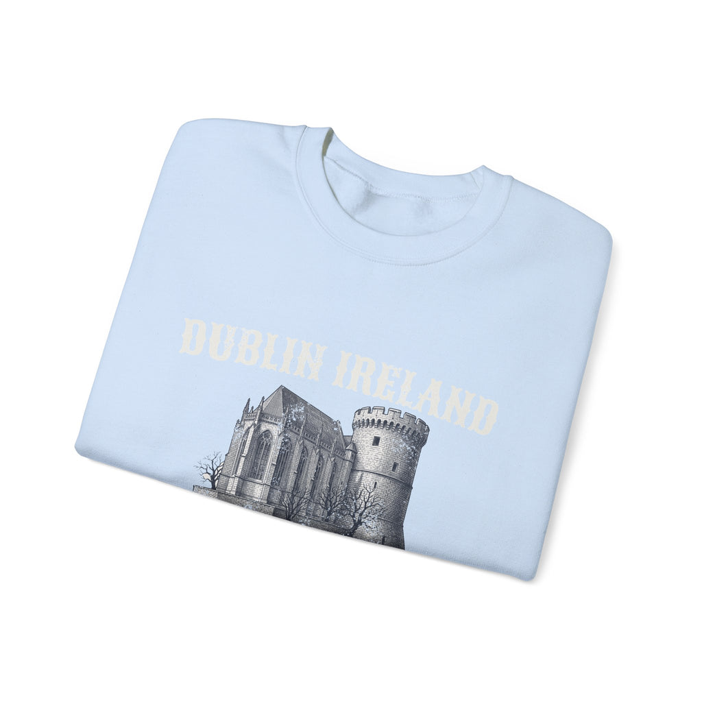 Dublin Ireland Castle Pen and Ink Sketch Crewneck Sweatshirt