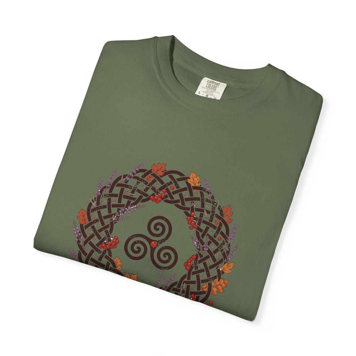 Fómhar Celtic Triskele Autumn Wreath T-Shirt