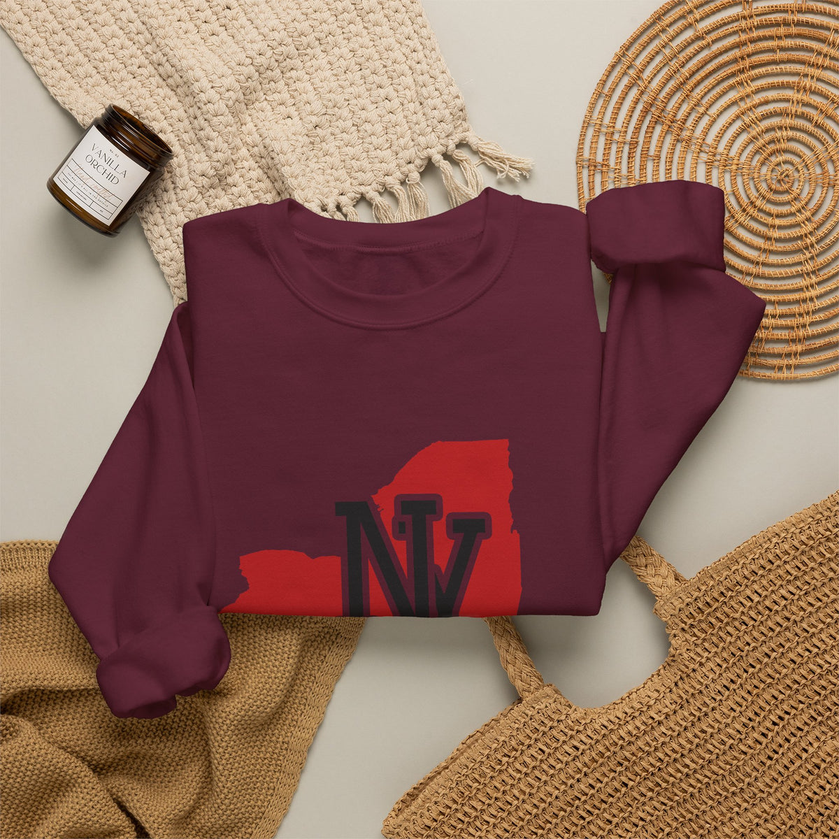 New York Varsity Monogram Map Crewneck Sweatshirt