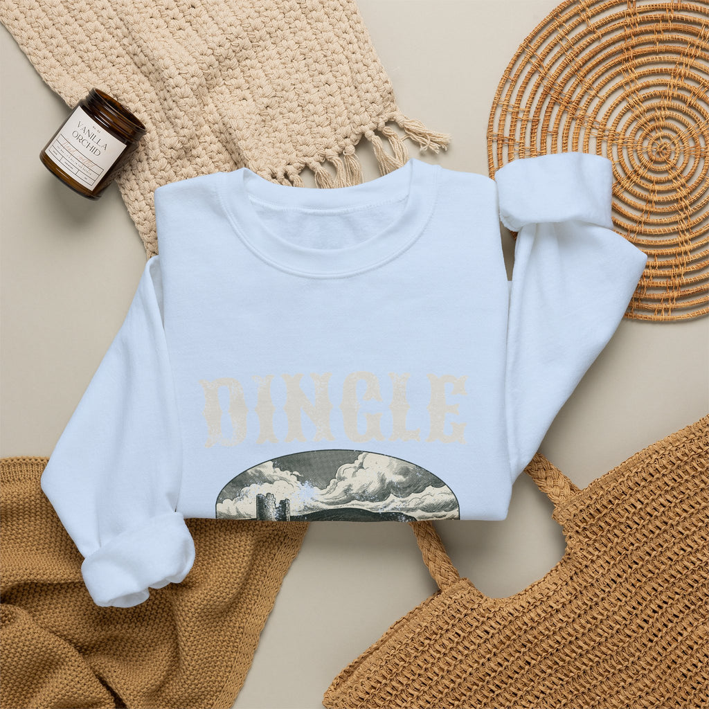 Dingle Ireland Est 1585 Vintage Mountain Landscape Crewneck Sweatshirt