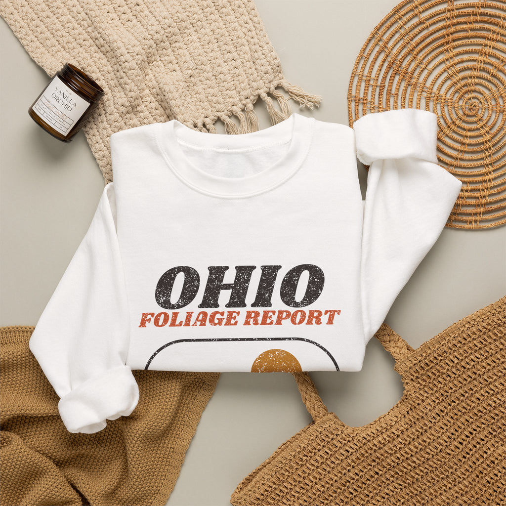 Ohio Foliage Report Retro Landscape Crewneck Sweatshirt