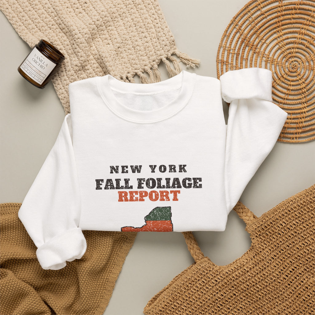 New York Fall Foliage Report Map Crewneck Sweatshirt