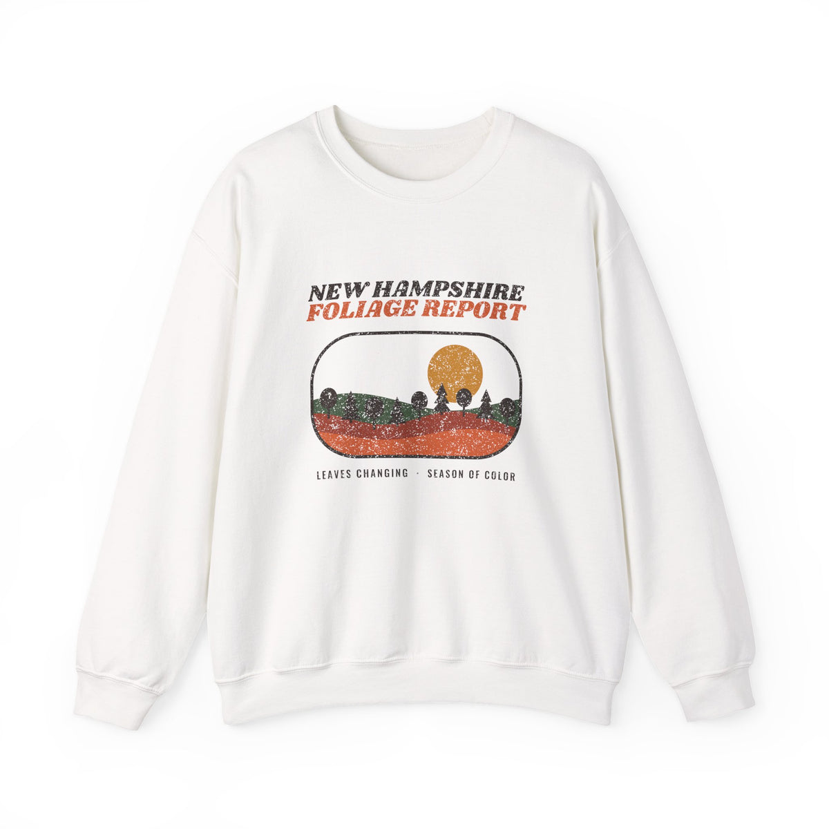 New Hampshire Foliage Report Retro Landscape Crewneck Sweatshirt