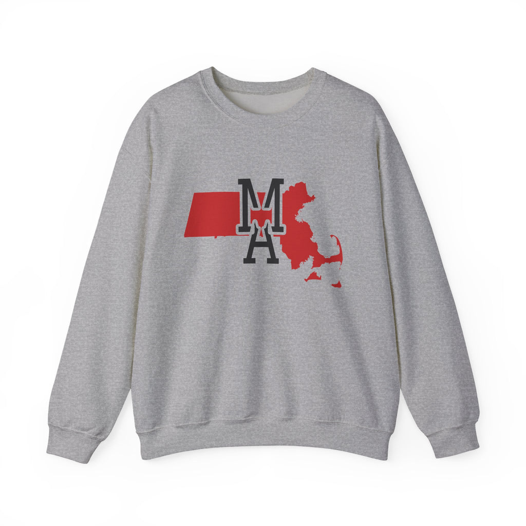 Massachusetts Varsity Monogram Map Crewneck Sweatshirt