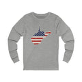West Virginia American Flag Map Long Sleeve Tee