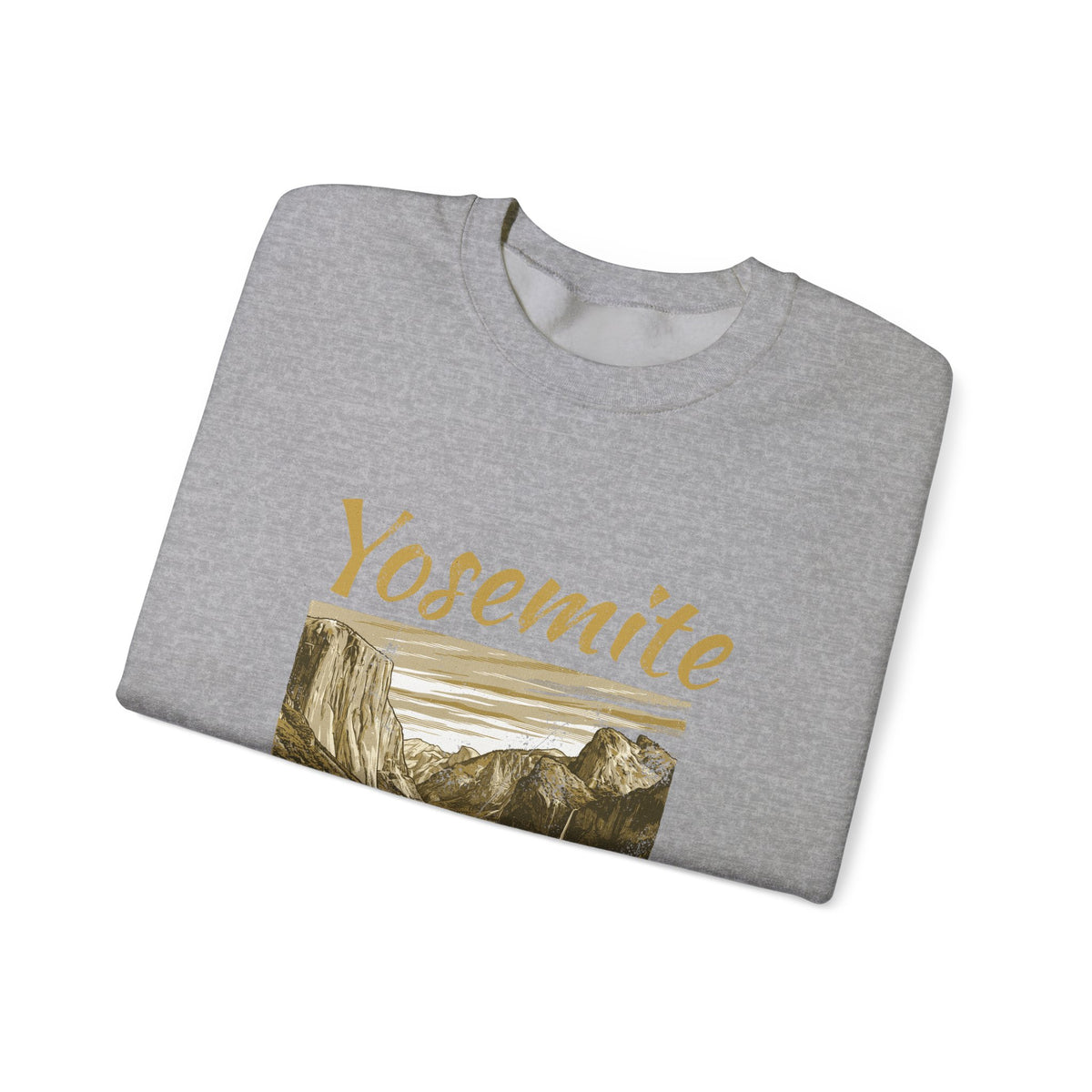 Yosemite Valley Est 1890 Granite Cliffs Engraving Crewneck Sweatshirt