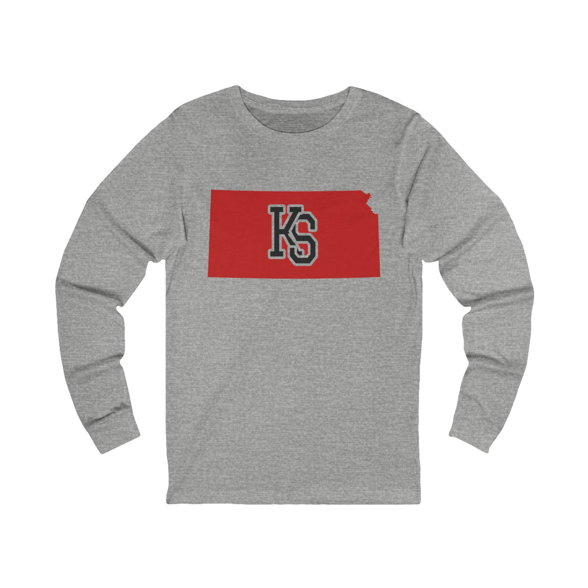 Kansas Varsity Monogram Map Long Sleeve Tee