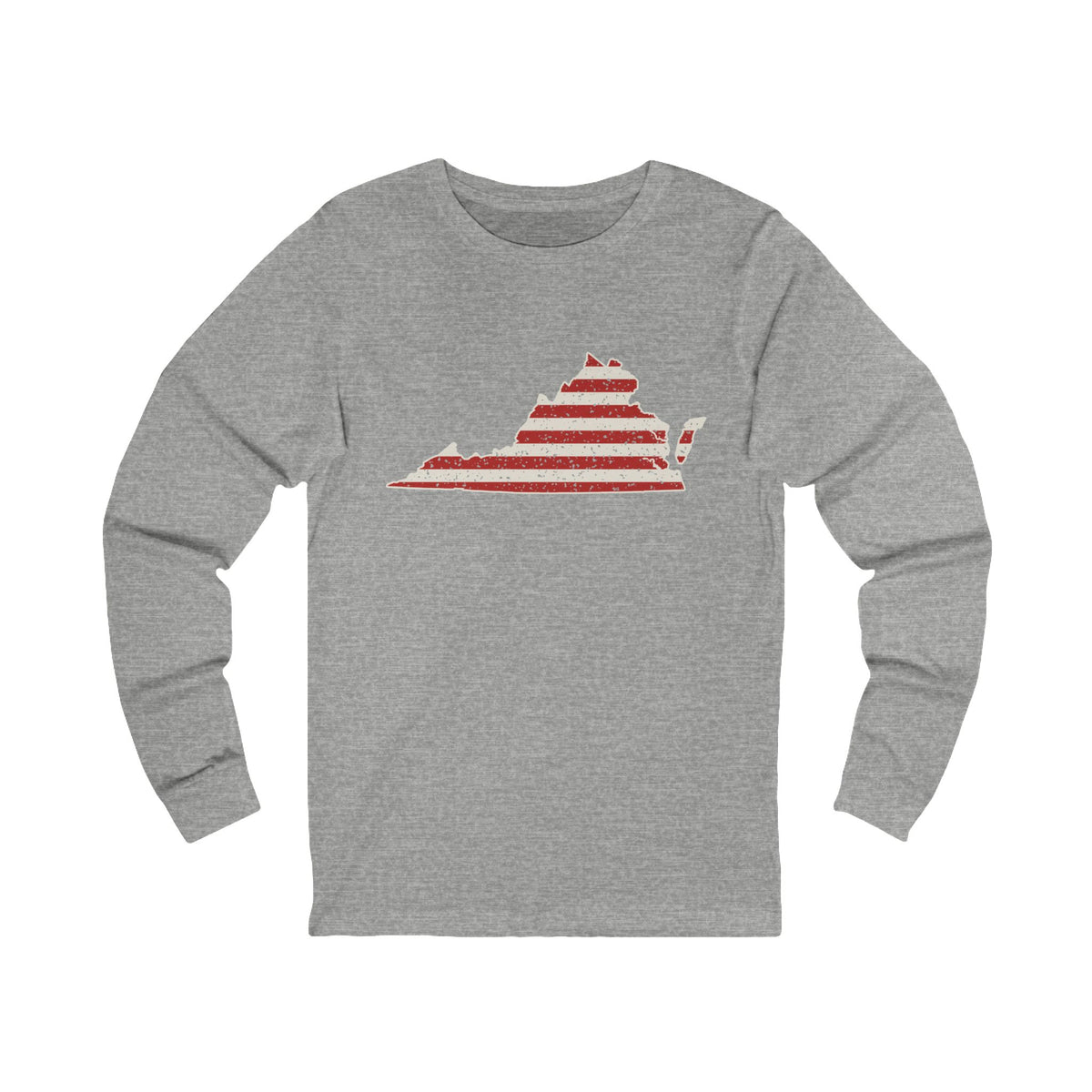 Virginia American Flag Map Long Sleeve Tee