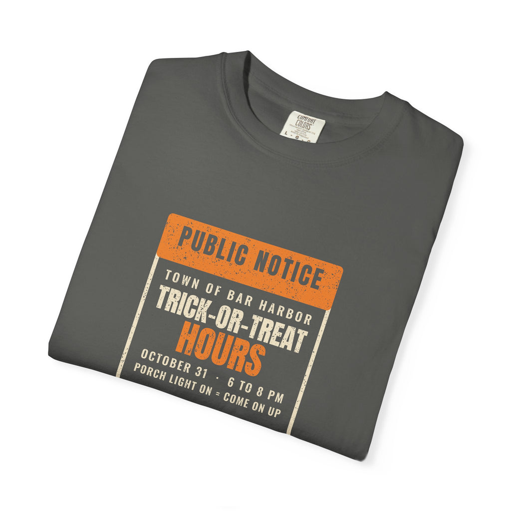 Bar Harbor Maine Trick-or-Treat Hours Notice T-Shirt