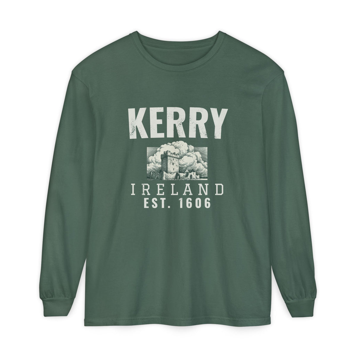 Kerry Ireland Est 1606 Castle Tower Sketch Long Sleeve Tee
