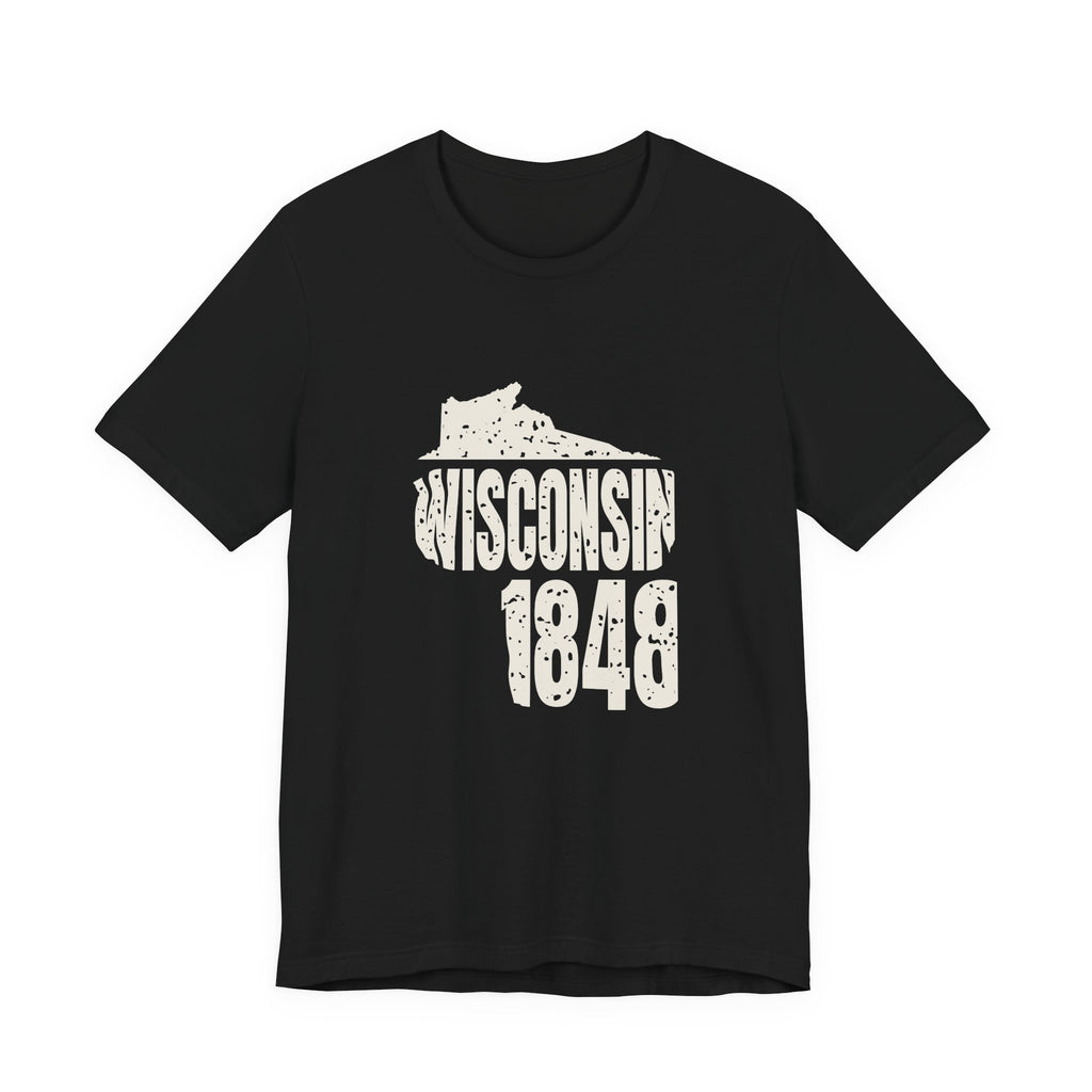 Wisconsin Vintage Letters Map T-Shirt