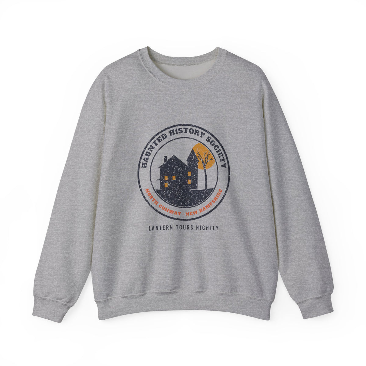 North Conway New Hampshire Haunted History Society Seal Crewneck Sweatshirt