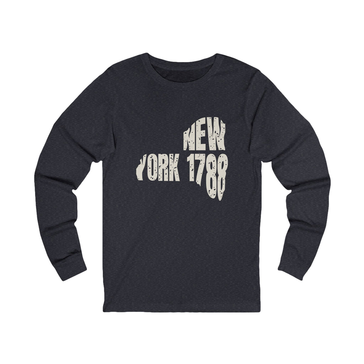 New York Vintage Letters Map Long Sleeve Tee